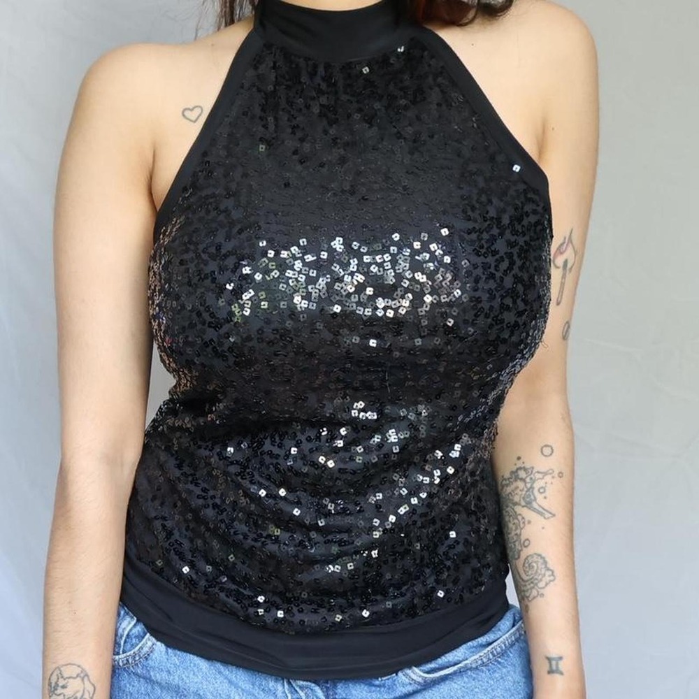 2000s Suzy Shier Sequin Halter Top